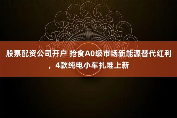 股票配资公司开户 抢食A0级市场新能源替代红利，4款纯电小车扎堆上新